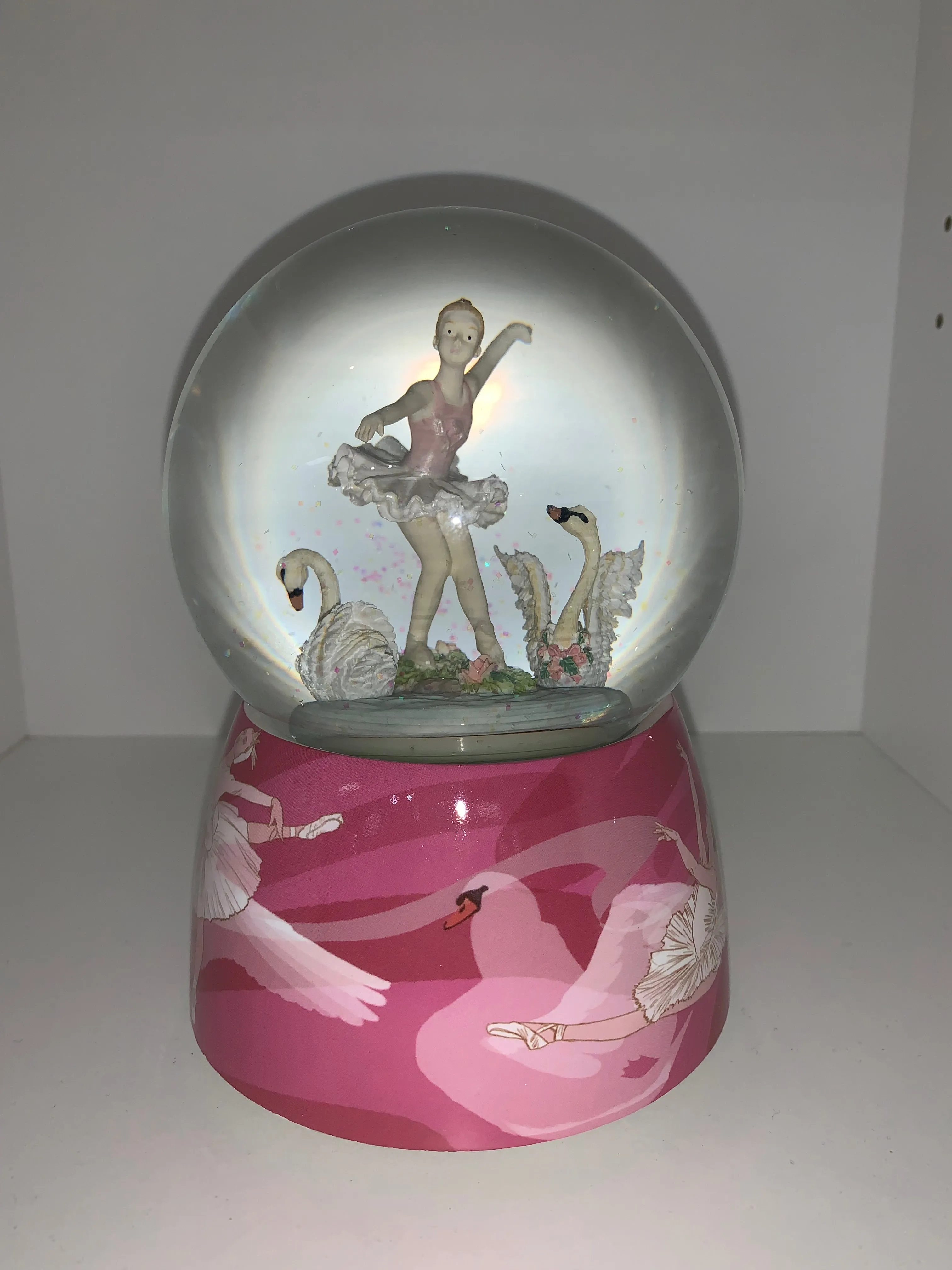 Musical Snow Dome - Ballerina with 2 Swans