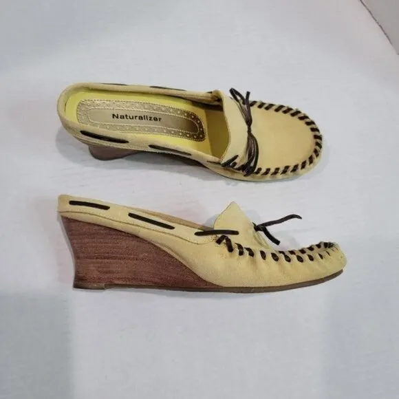 Naturalizer Slip On Leather Wedges Size 7.5