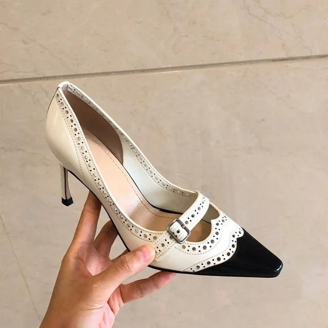 New Hot Sale Shoes Women Sexy Party Women Pumps Genuine Leather High Heels Shallow Pointed Toe Women Pumps
