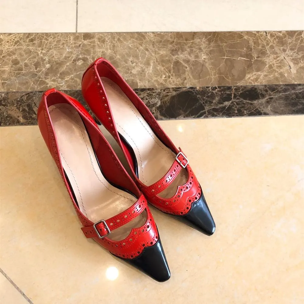New Hot Sale Shoes Women Sexy Party Women Pumps Genuine Leather High Heels Shallow Pointed Toe Women Pumps