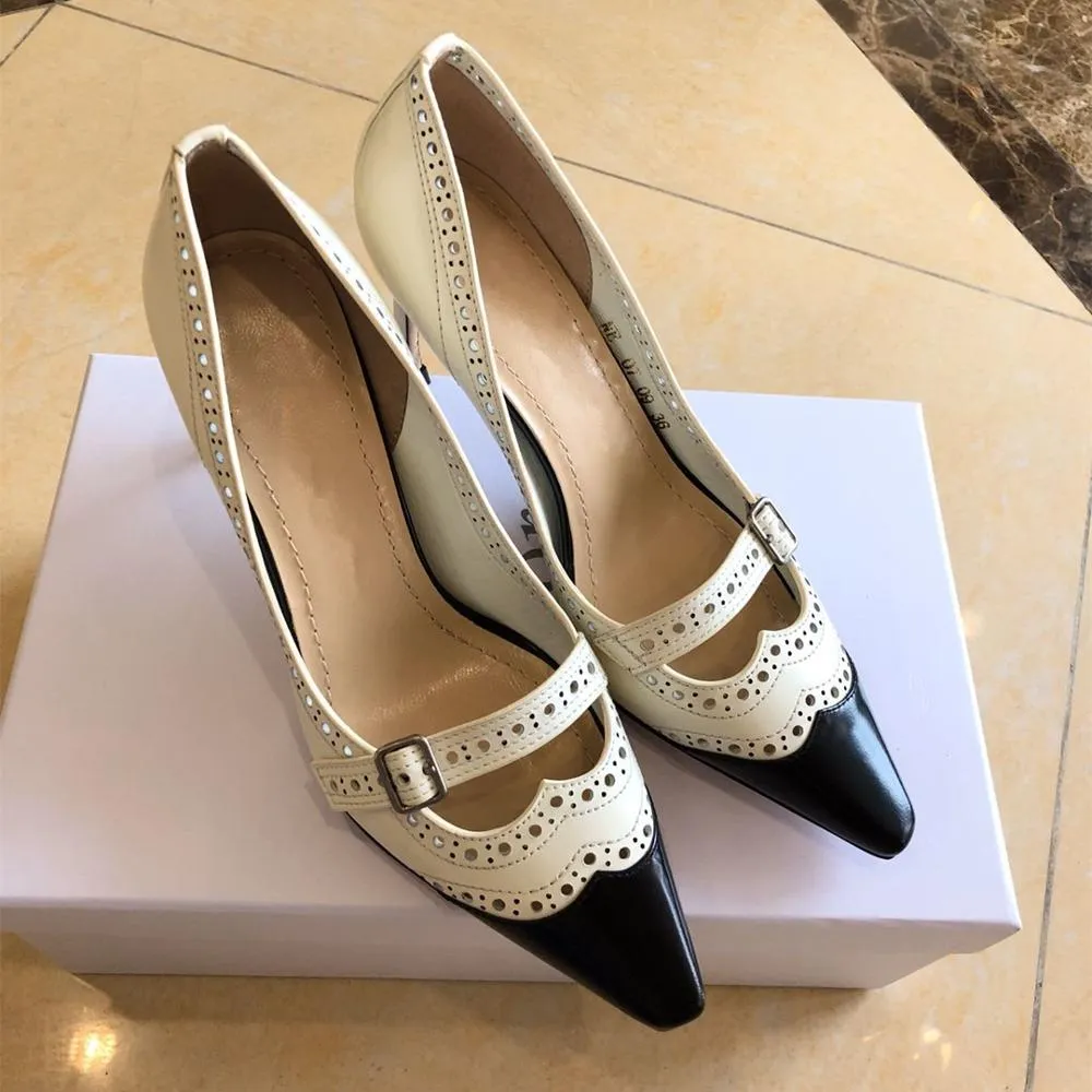 New Hot Sale Shoes Women Sexy Party Women Pumps Genuine Leather High Heels Shallow Pointed Toe Women Pumps