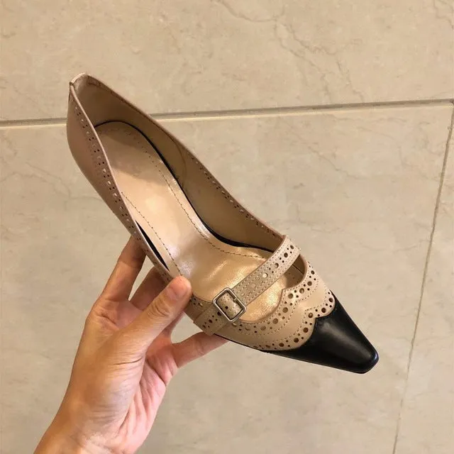 New Hot Sale Shoes Women Sexy Party Women Pumps Genuine Leather High Heels Shallow Pointed Toe Women Pumps