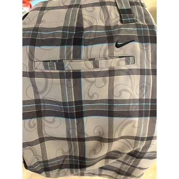 Nike Golf Dri-Fit Plaid Scroll Skort Gray/Blue/Black Size 6 BOGO