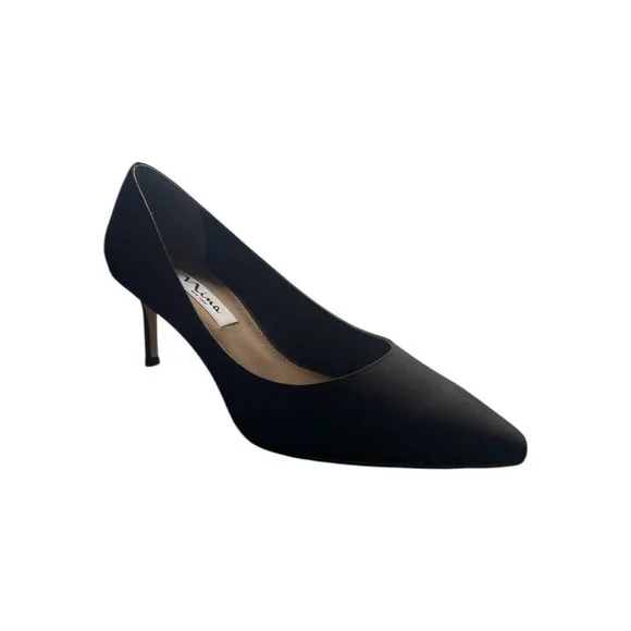 Nina Nina60 Kitten Heel Black Peau Pumps Womens Size 8.5 NWB