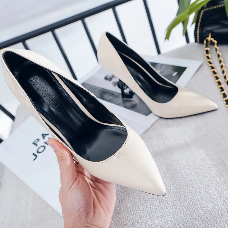Novelty Strange Style Heels Pumps Women Genuine Leather