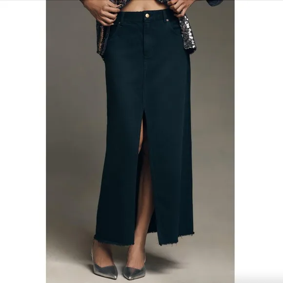 NWOT Anthropologie Pilcro The Madi Front-Slit Denim Skirt