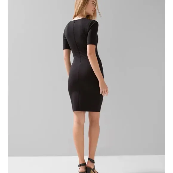 NWT White House Black Market Aura Sculpting Sheath Dress SZ 0 Black