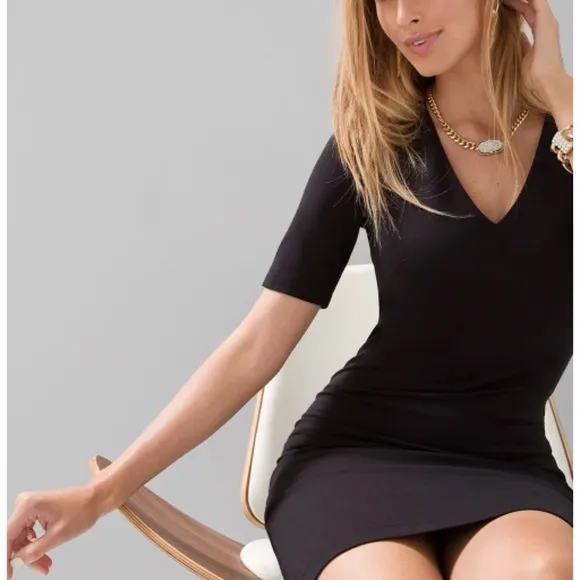 NWT White House Black Market Aura Sculpting Sheath Dress SZ 0 Black