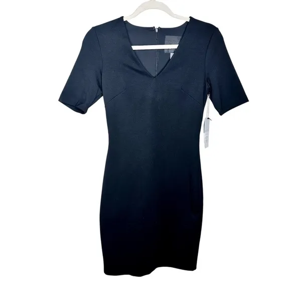 NWT White House Black Market Aura Sculpting Sheath Dress SZ 0 Black