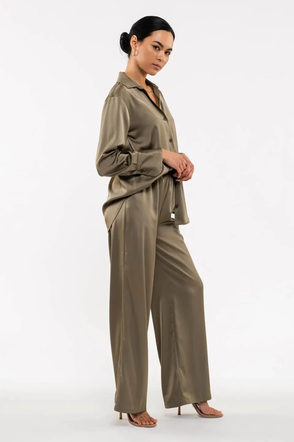 Off To Work Satin Pants-Multiple Colors Available