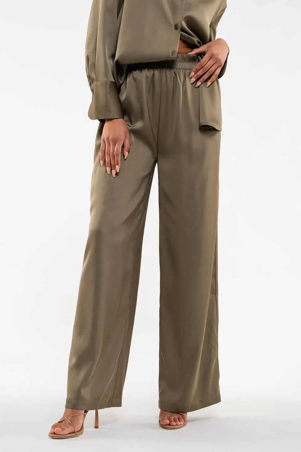 Off To Work Satin Pants-Multiple Colors Available