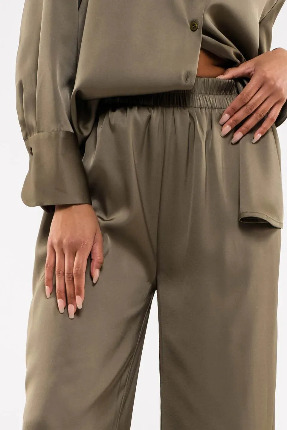 Off To Work Satin Pants-Multiple Colors Available