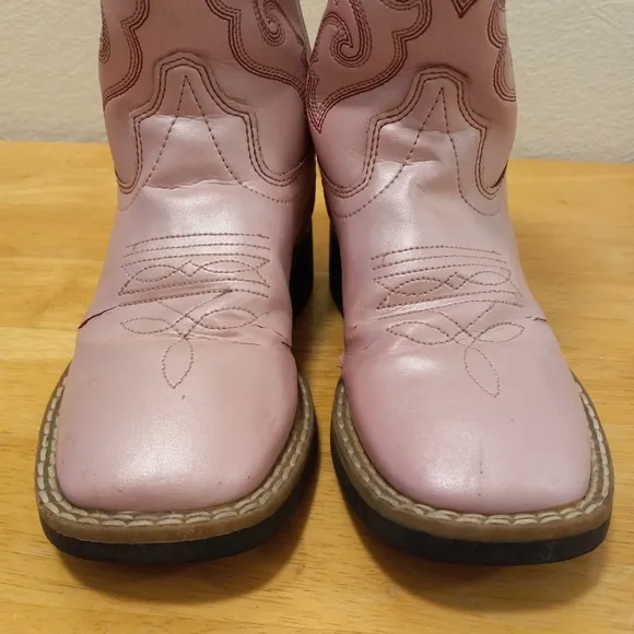 Old West 10 Girls Pearl Pink Western Cowgirl Cowboy Rodeo Boots (Kids)