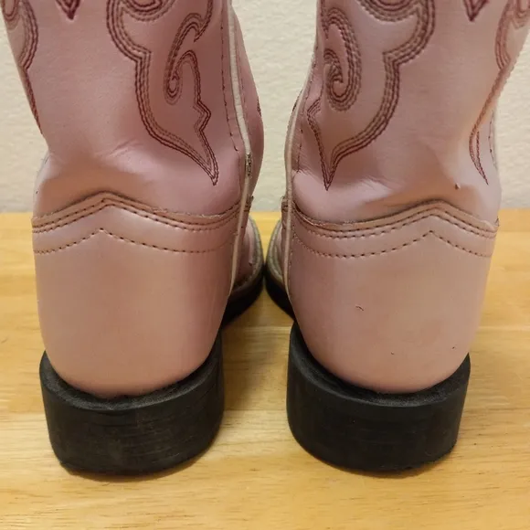 Old West 10 Girls Pearl Pink Western Cowgirl Cowboy Rodeo Boots (Kids)