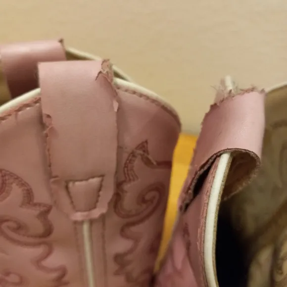Old West 10 Girls Pearl Pink Western Cowgirl Cowboy Rodeo Boots (Kids)