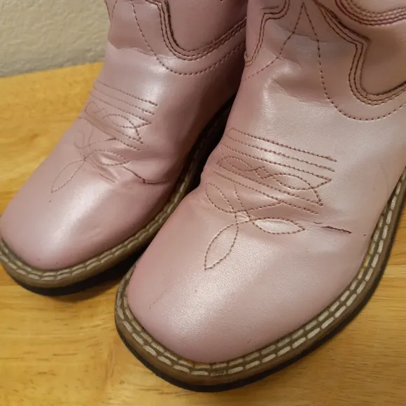 Old West 10 Girls Pearl Pink Western Cowgirl Cowboy Rodeo Boots (Kids)