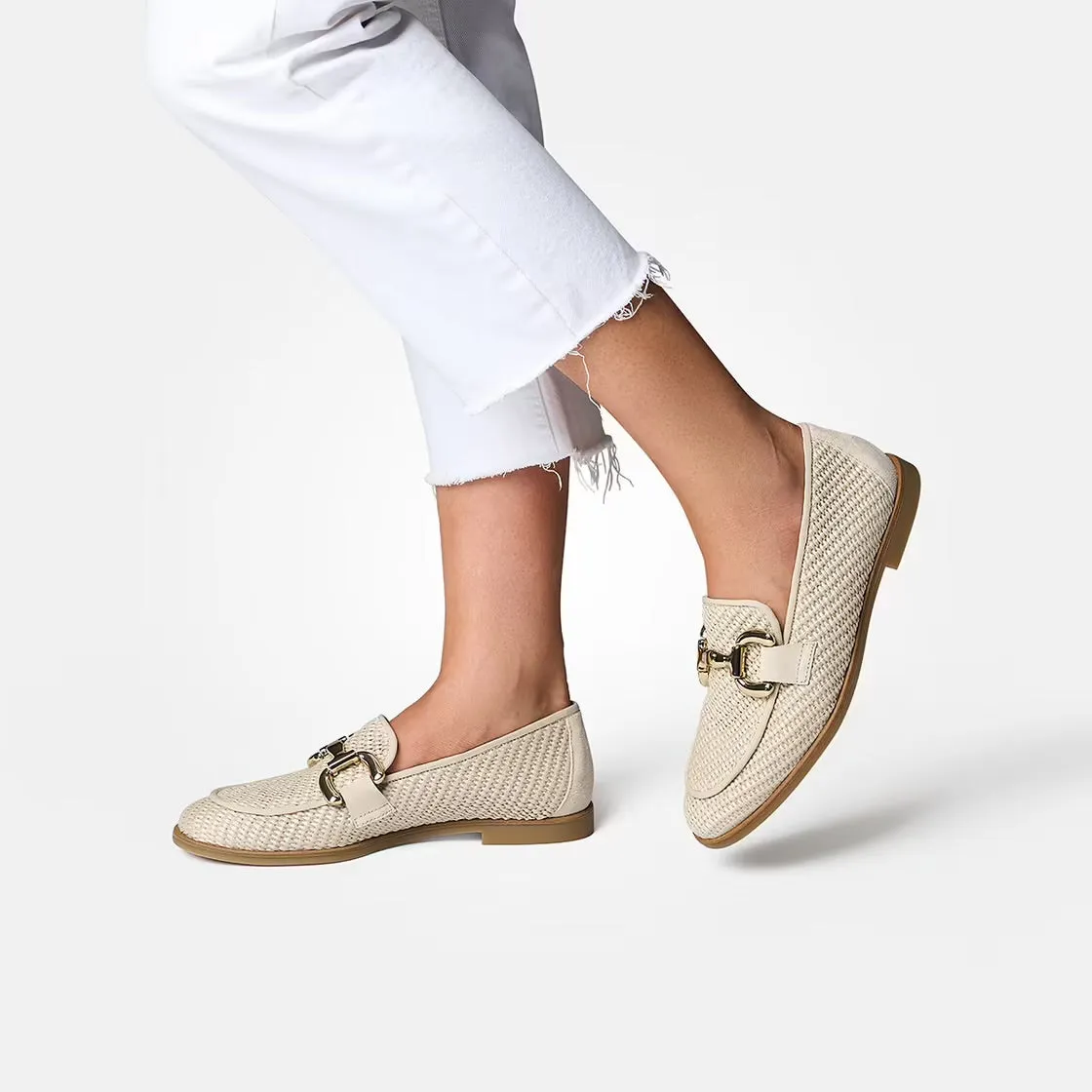 Paul Green - 1145 Cream Raffia Loafer