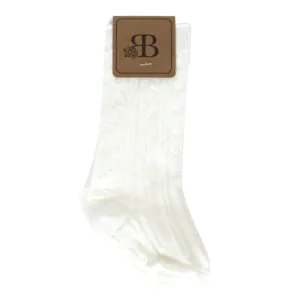 PEPPER KNEE-HIGH CABLE KNIT SOCKS