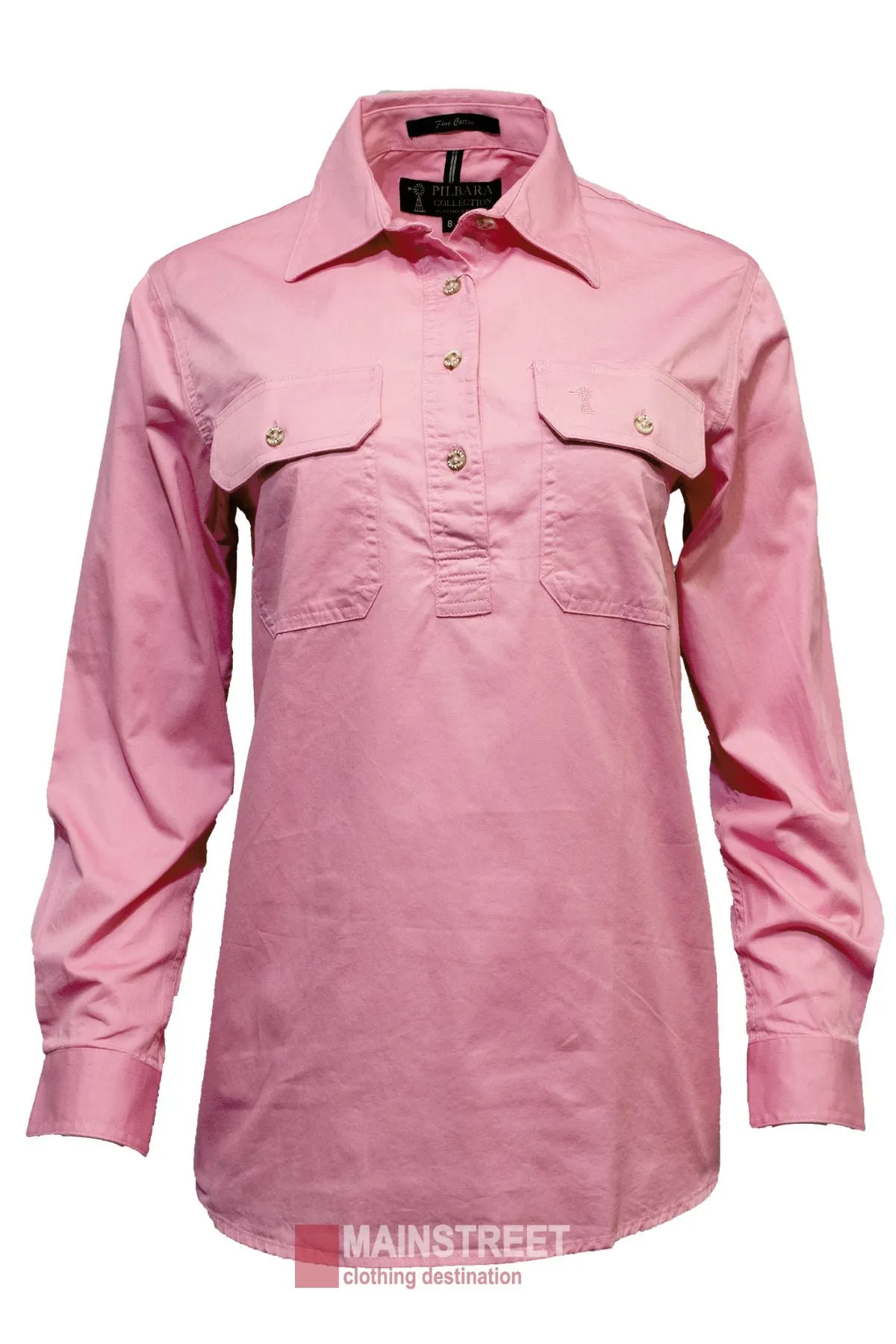 Pilbara Ladies Long Sleeve Closed Front Shirt