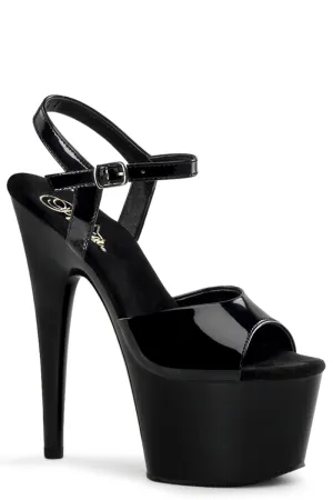 Pleaser USA Adore-709 7inch Pleasers Stilettos - Patent Black