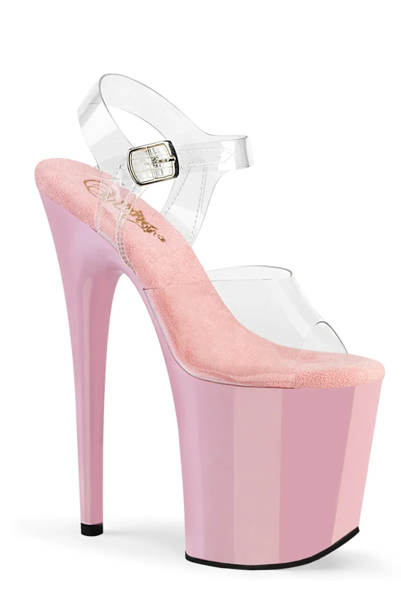 Pleaser USA Flamingo-808 8inch Pleaser Stilettos - Baby Pink