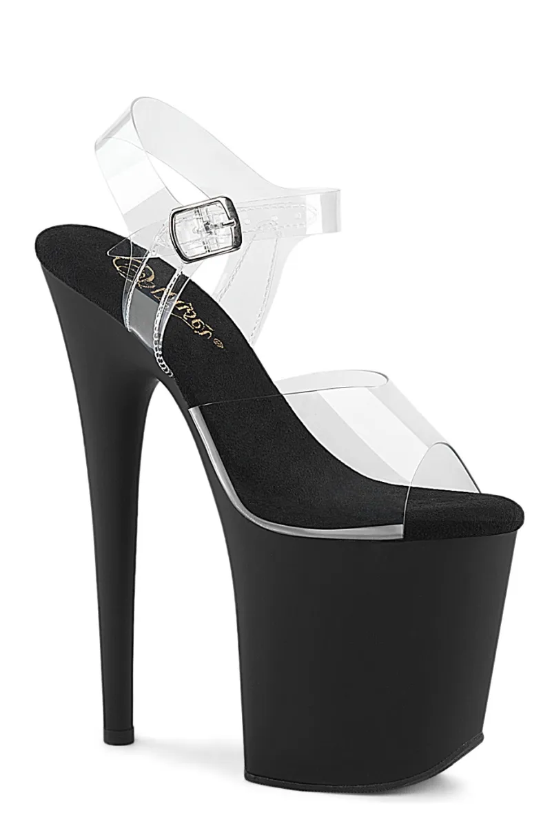 Pleaser USA Flamingo-808 8inch Pleaser Stilettos - Matte Black
