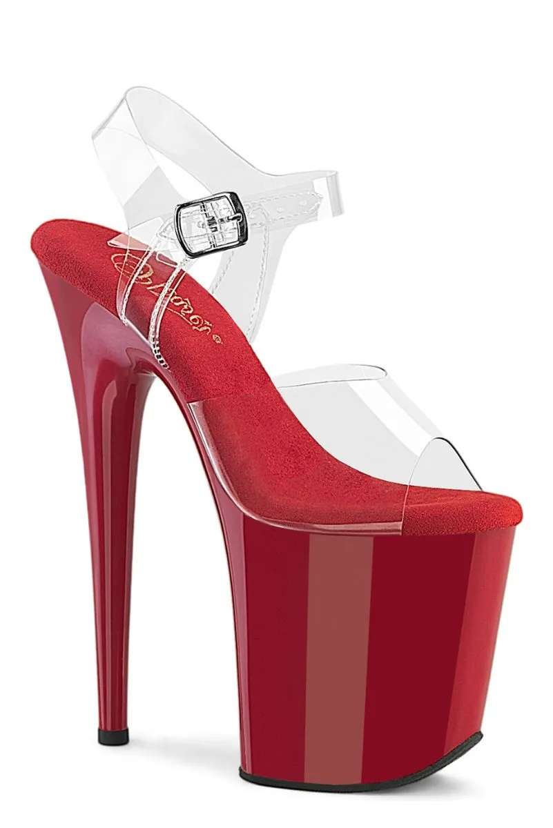 Pleaser USA Flamingo-808 8inch Pleaser Stilettos - Red