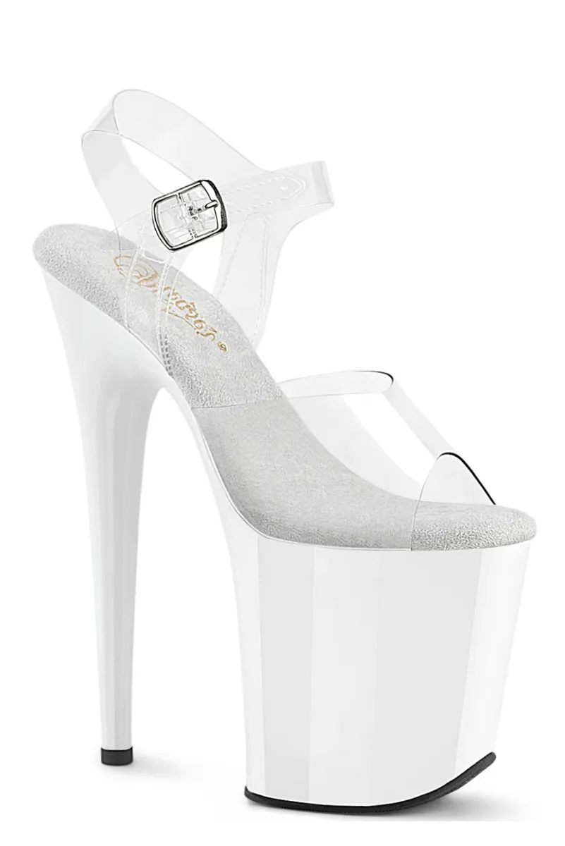 Pleaser USA Flamingo-808 8inch Pleaser Stilettos - White