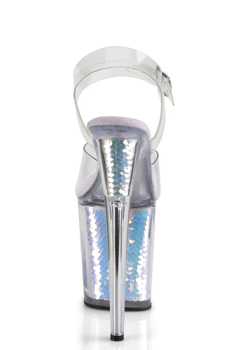 Pleaser USA Flamingo-808MC 8inch Pleaser Stilettos - Mermaid Scales