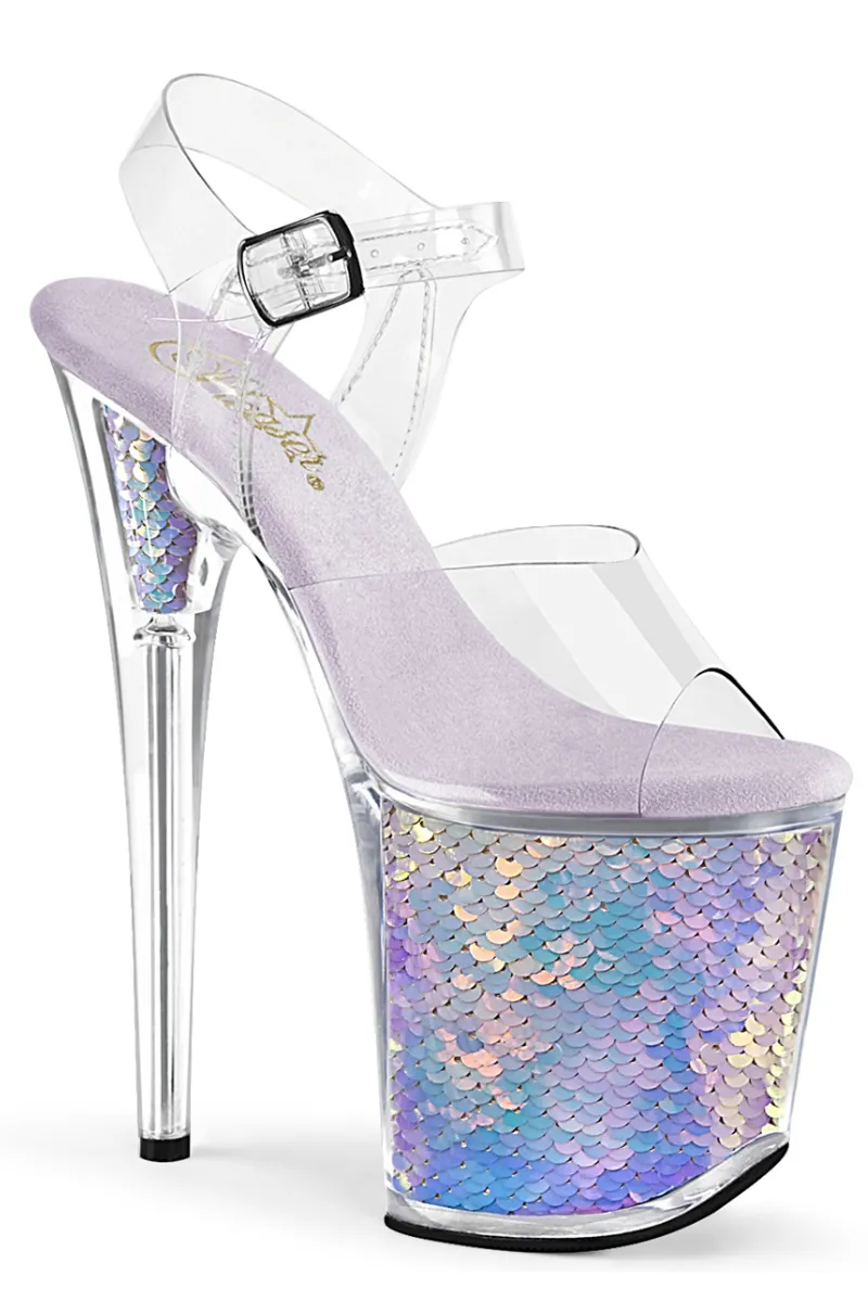 Pleaser USA Flamingo-808MC 8inch Pleaser Stilettos - Mermaid Scales