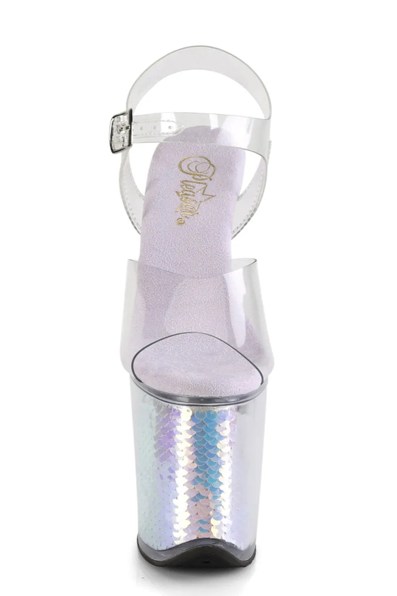 Pleaser USA Flamingo-808MC 8inch Pleaser Stilettos - Mermaid Scales