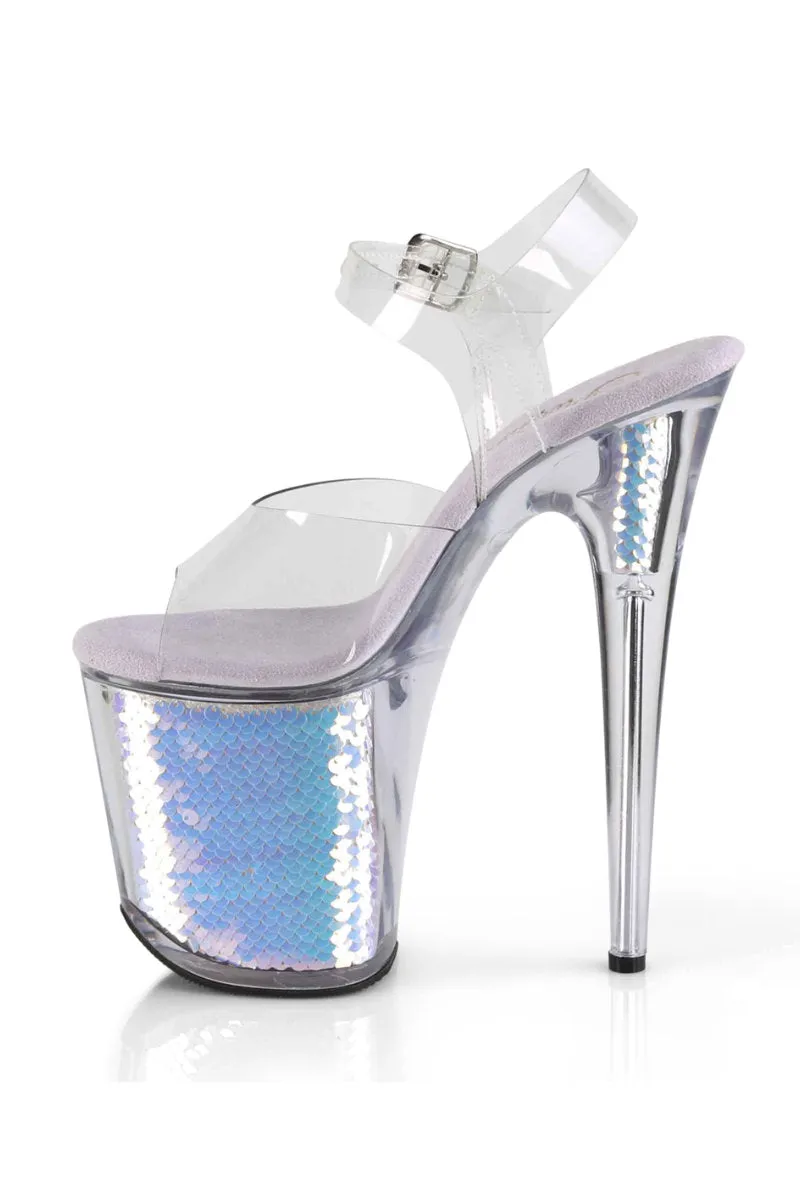 Pleaser USA Flamingo-808MC 8inch Pleaser Stilettos - Mermaid Scales