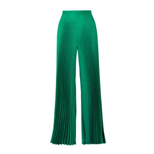 Plissé-satin wide-leg pants