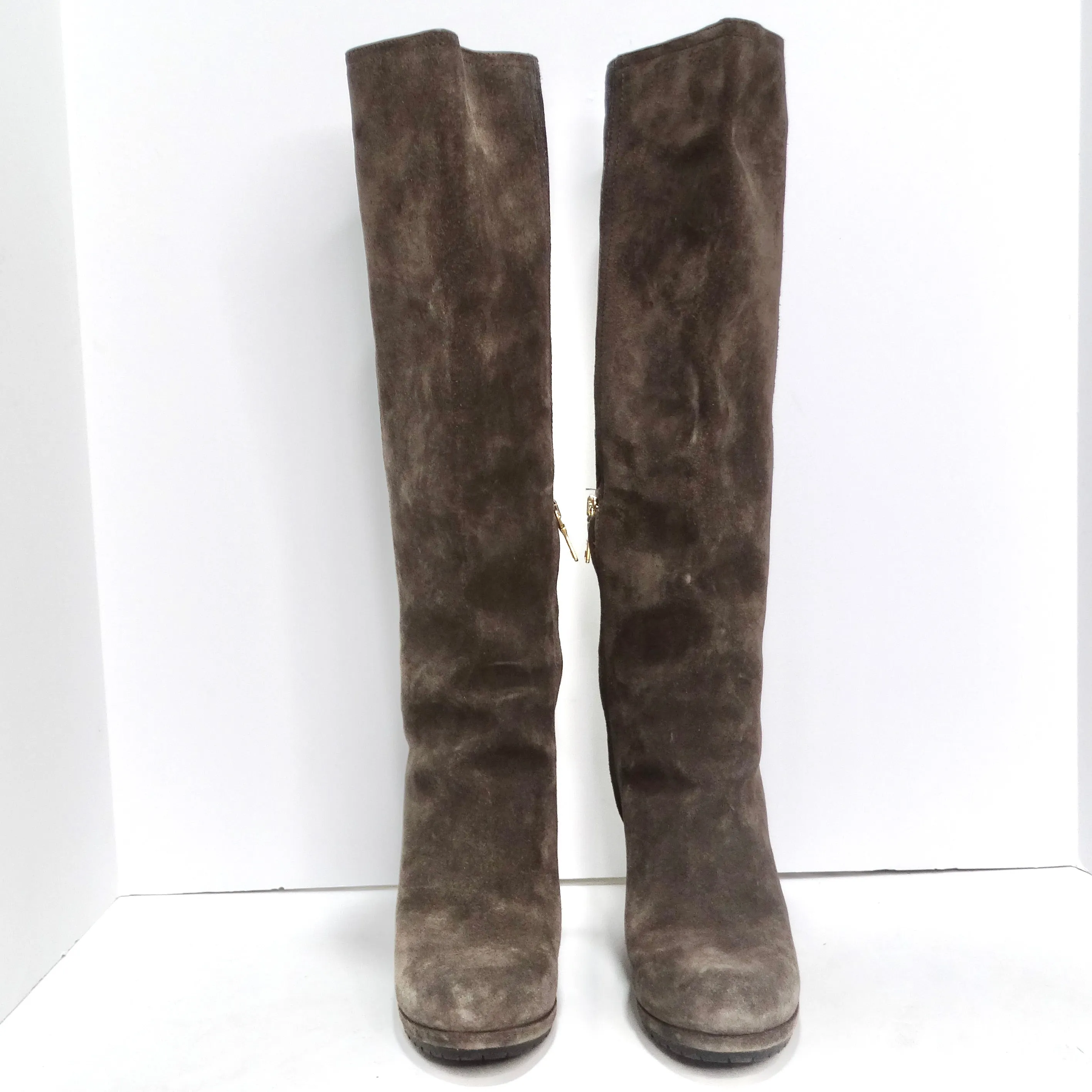 Prada Suede Wedge Boots