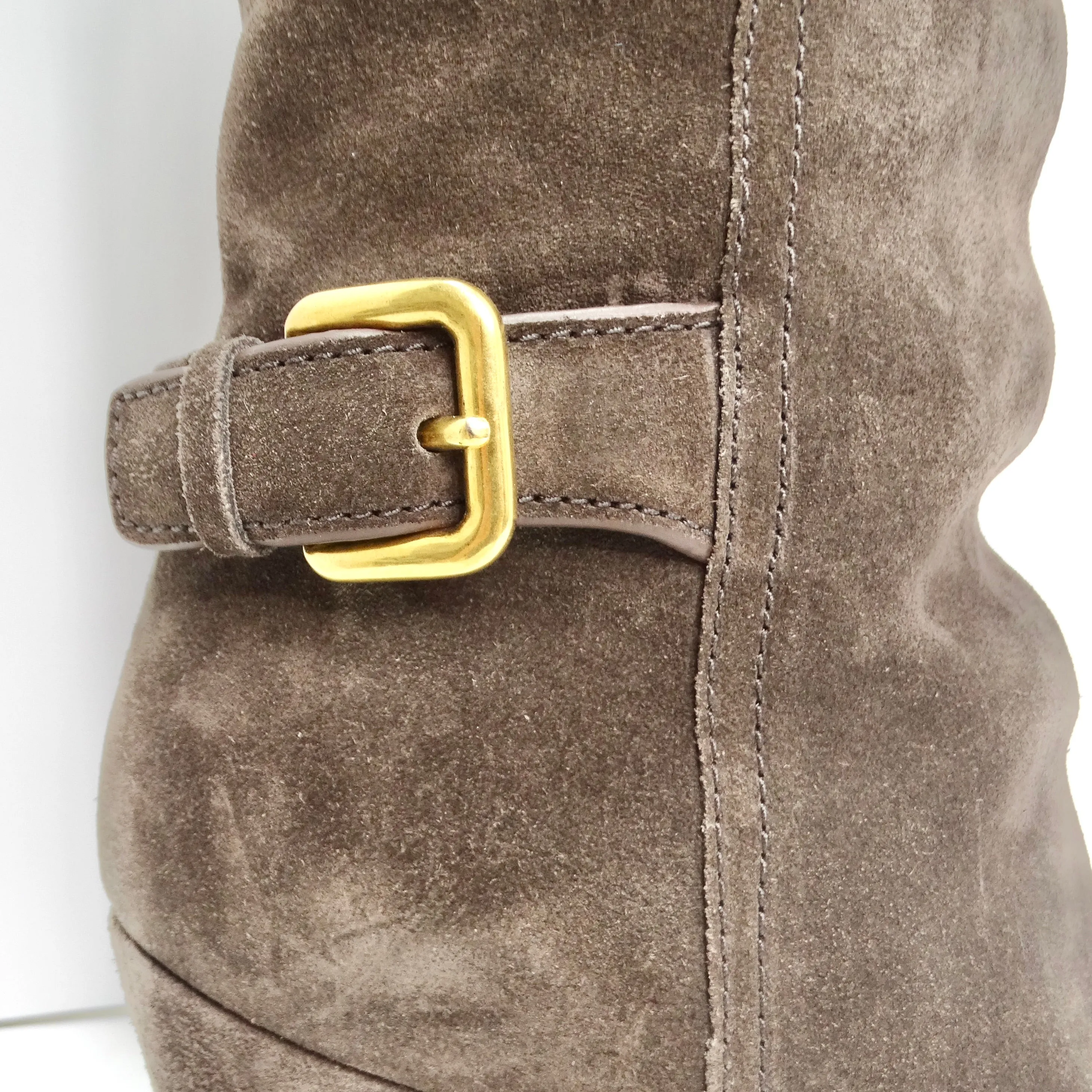 Prada Suede Wedge Boots