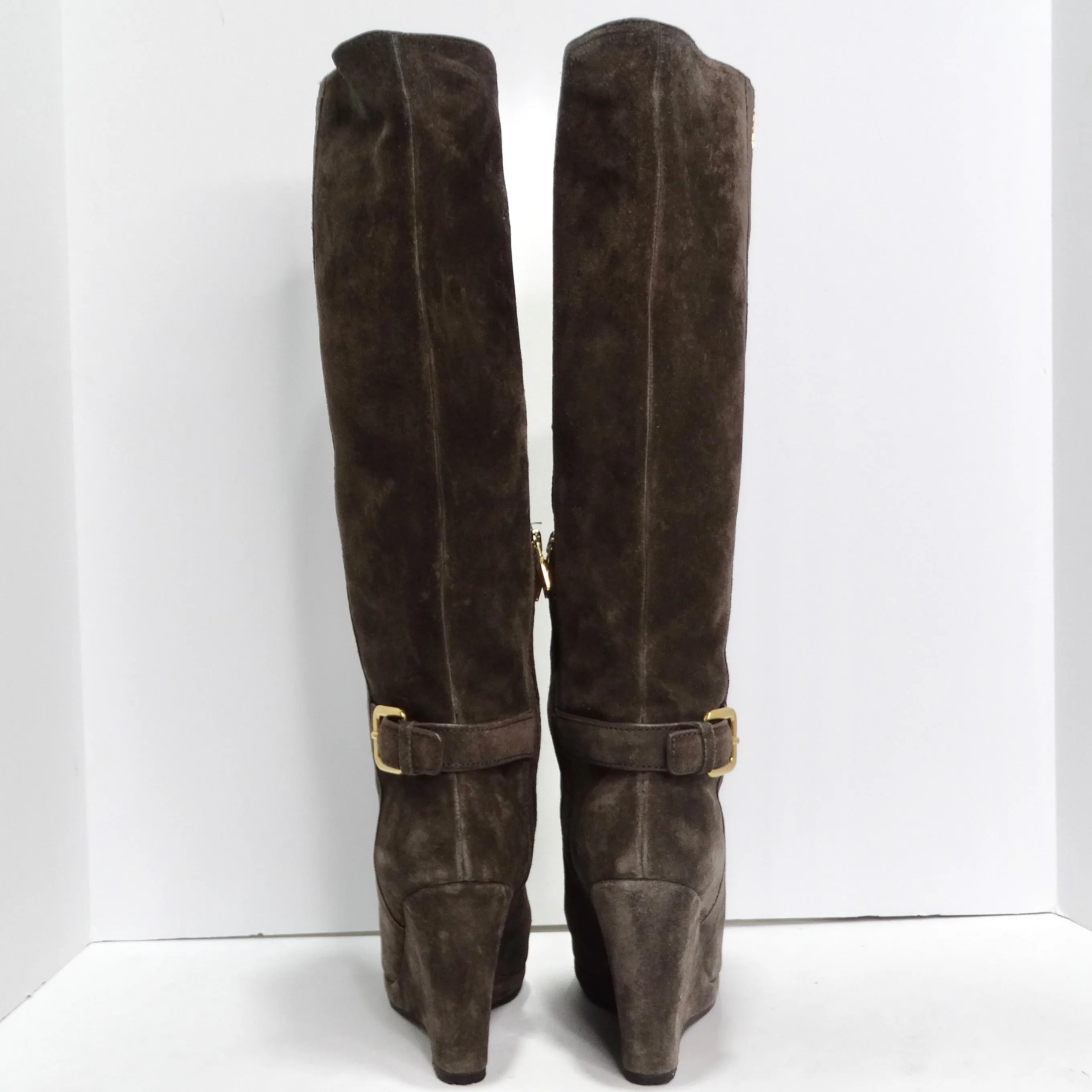 Prada Suede Wedge Boots