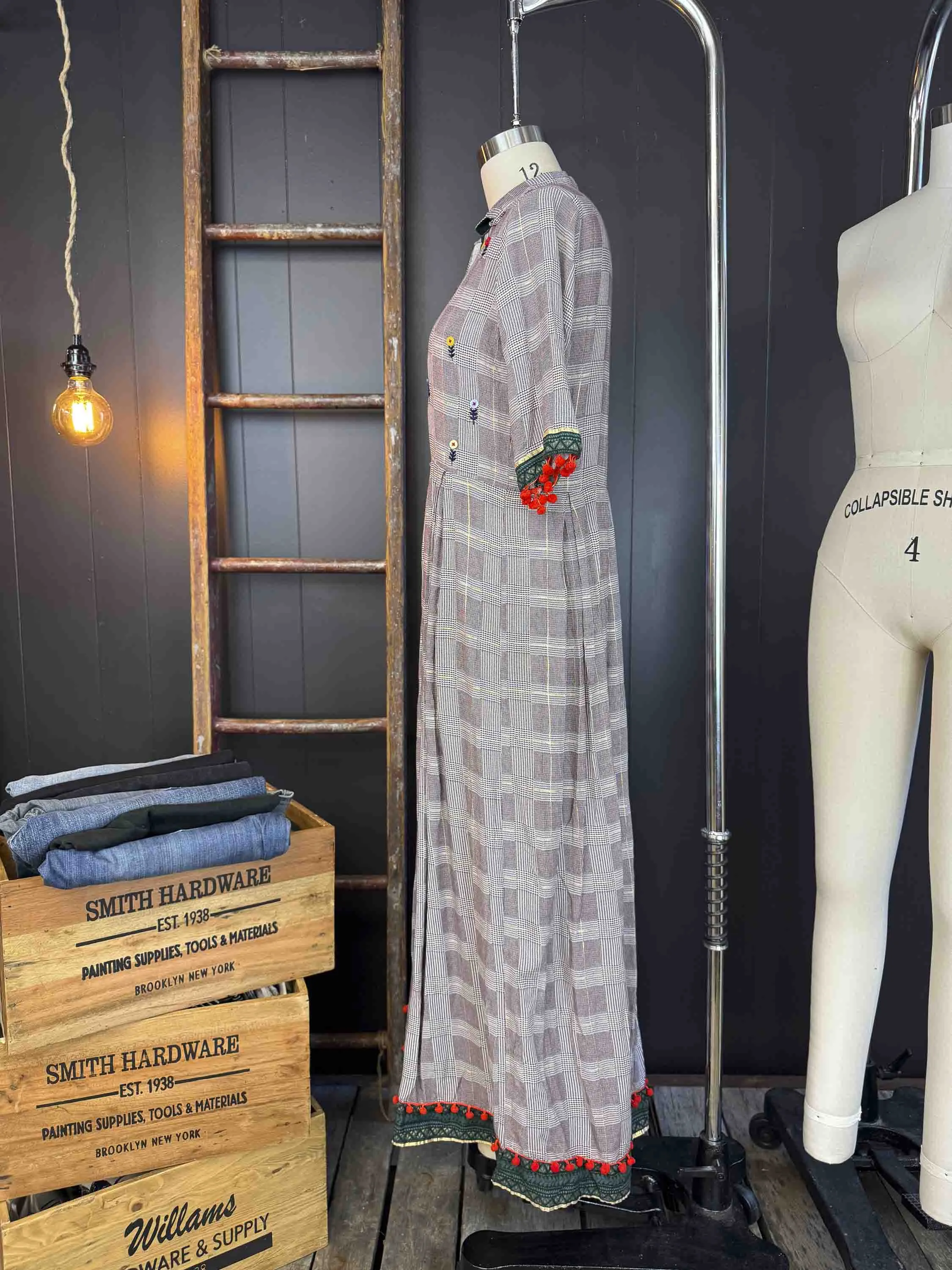 Pre-loved Button Floral Maxi Dress - Size XL