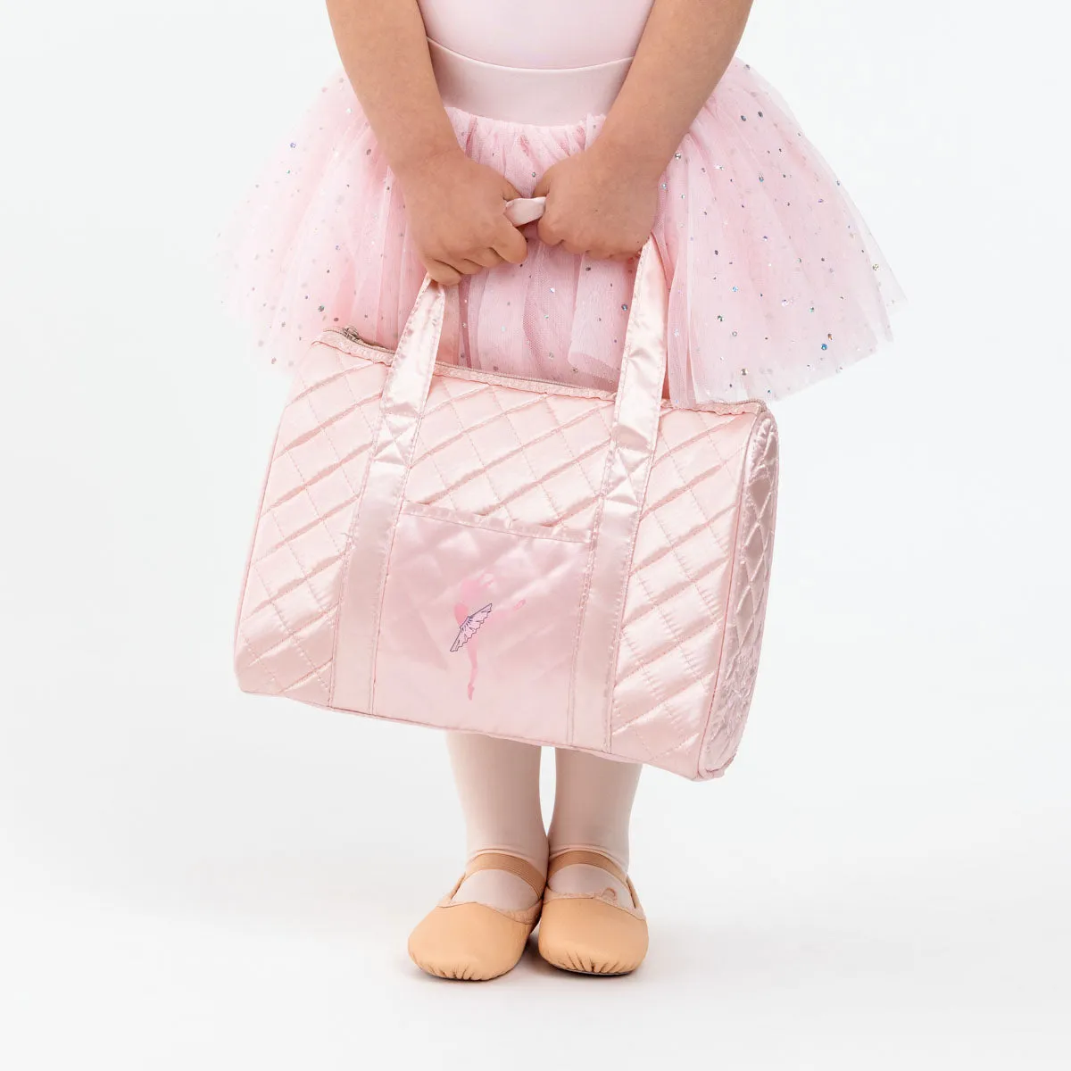 Quilted Duffle Ballet Bag in Pink