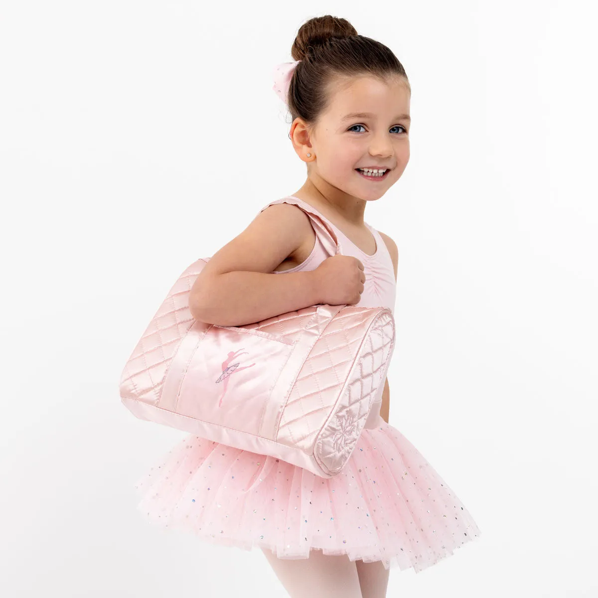 Quilted Duffle Ballet Bag in Pink