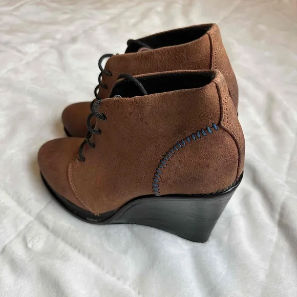 Rag &amp; Bone Brown Suede Lace Up Wedge Ankle Boots Womens Size 7 US