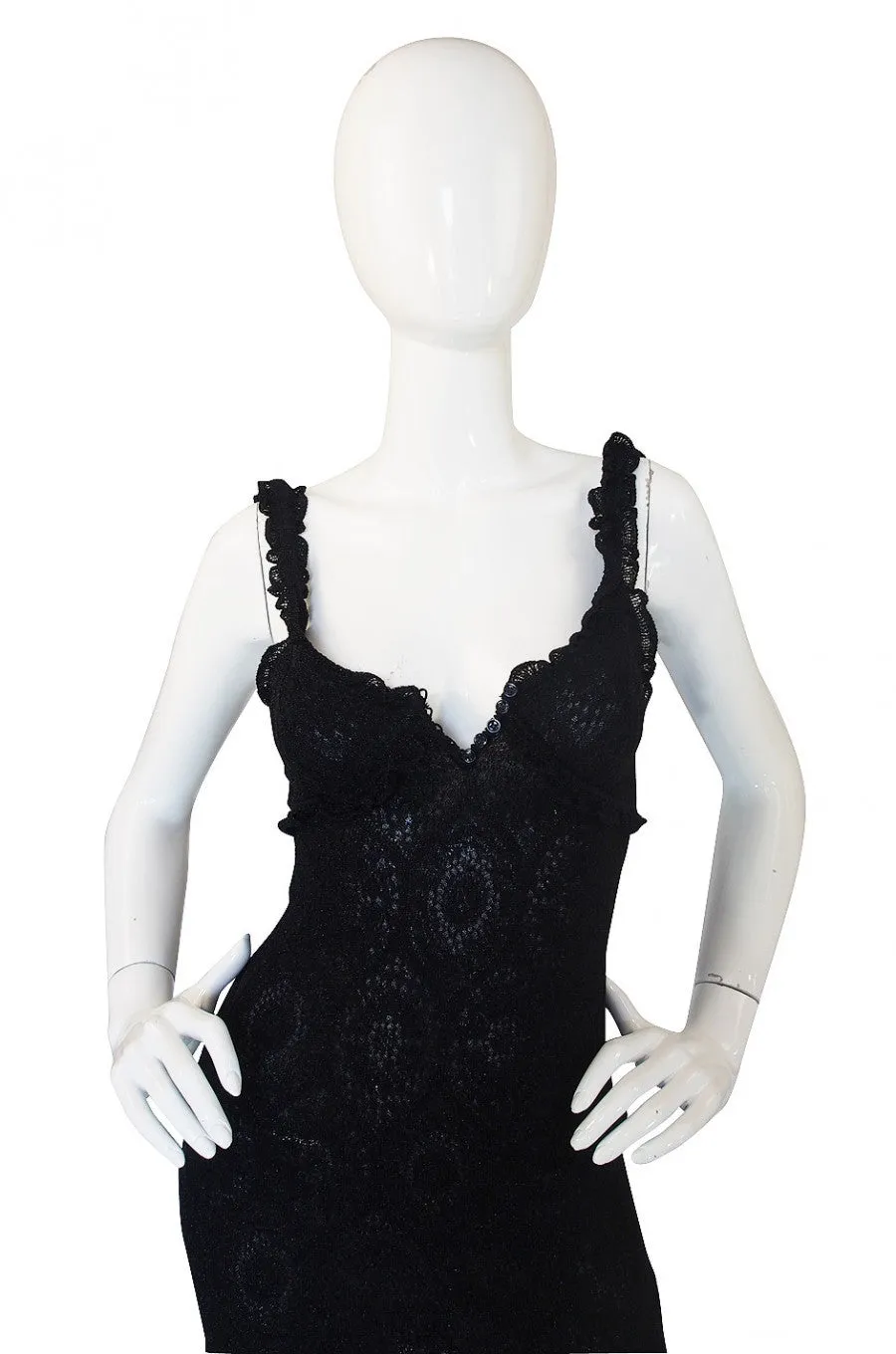 Recent Alaia Metallic Knit Lace Dress