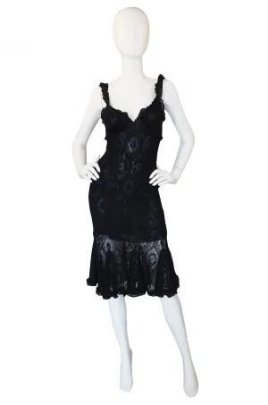 Recent Alaia Metallic Knit Lace Dress