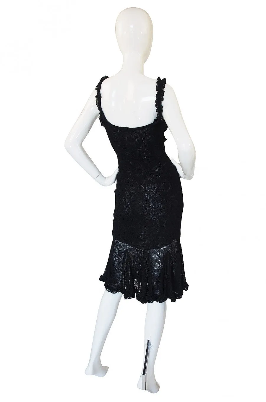 Recent Alaia Metallic Knit Lace Dress