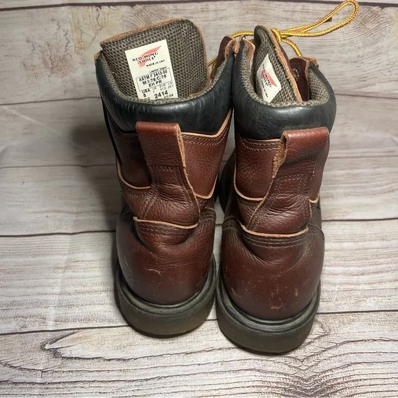 Red Wing Shoes Mens Size 8 Steel Toe Leather Work Boots ASTM F2413-05 EH USA
