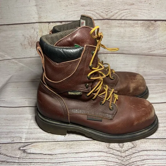 Red Wing Shoes Mens Size 8 Steel Toe Leather Work Boots ASTM F2413-05 EH USA