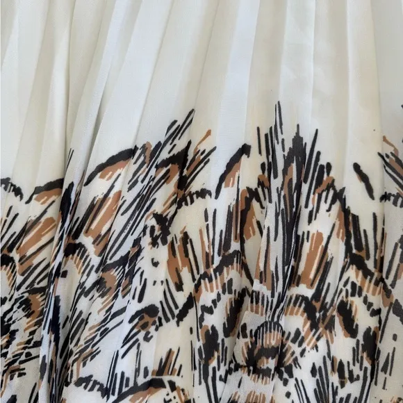 Reiss Isidora Print Pleated Midi Skirt