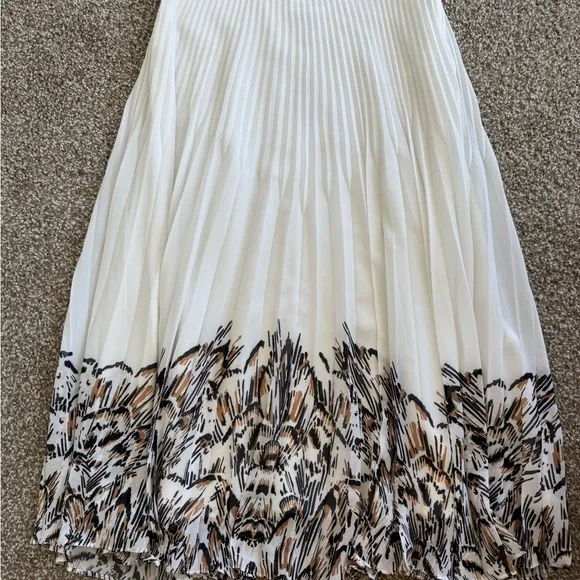Reiss Isidora Print Pleated Midi Skirt