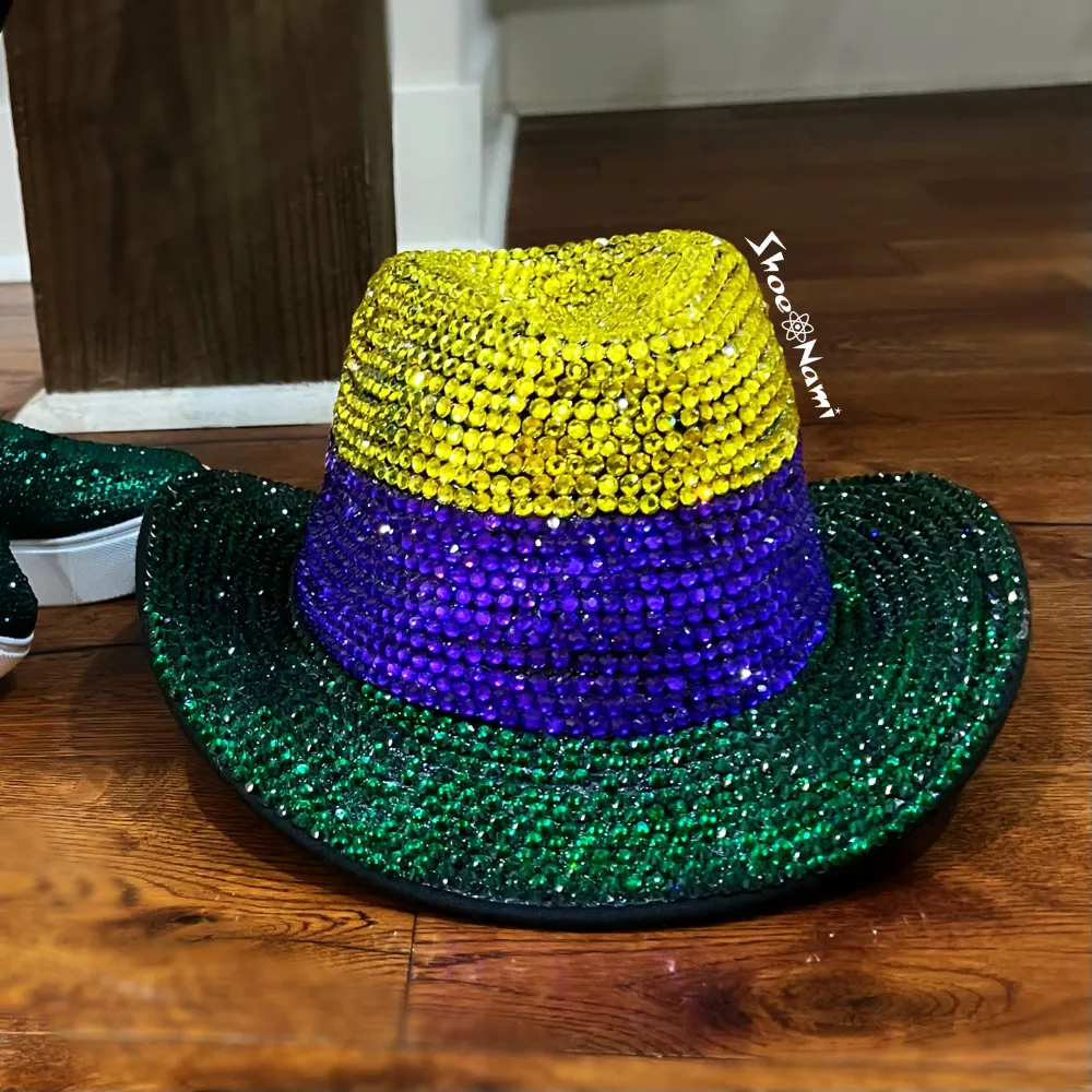 RHINESTONE MARDI GRAS COWBOY HAT