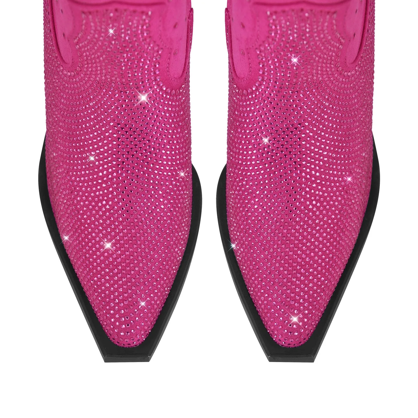 Rhinestone Zipper Black Cowboy Boots