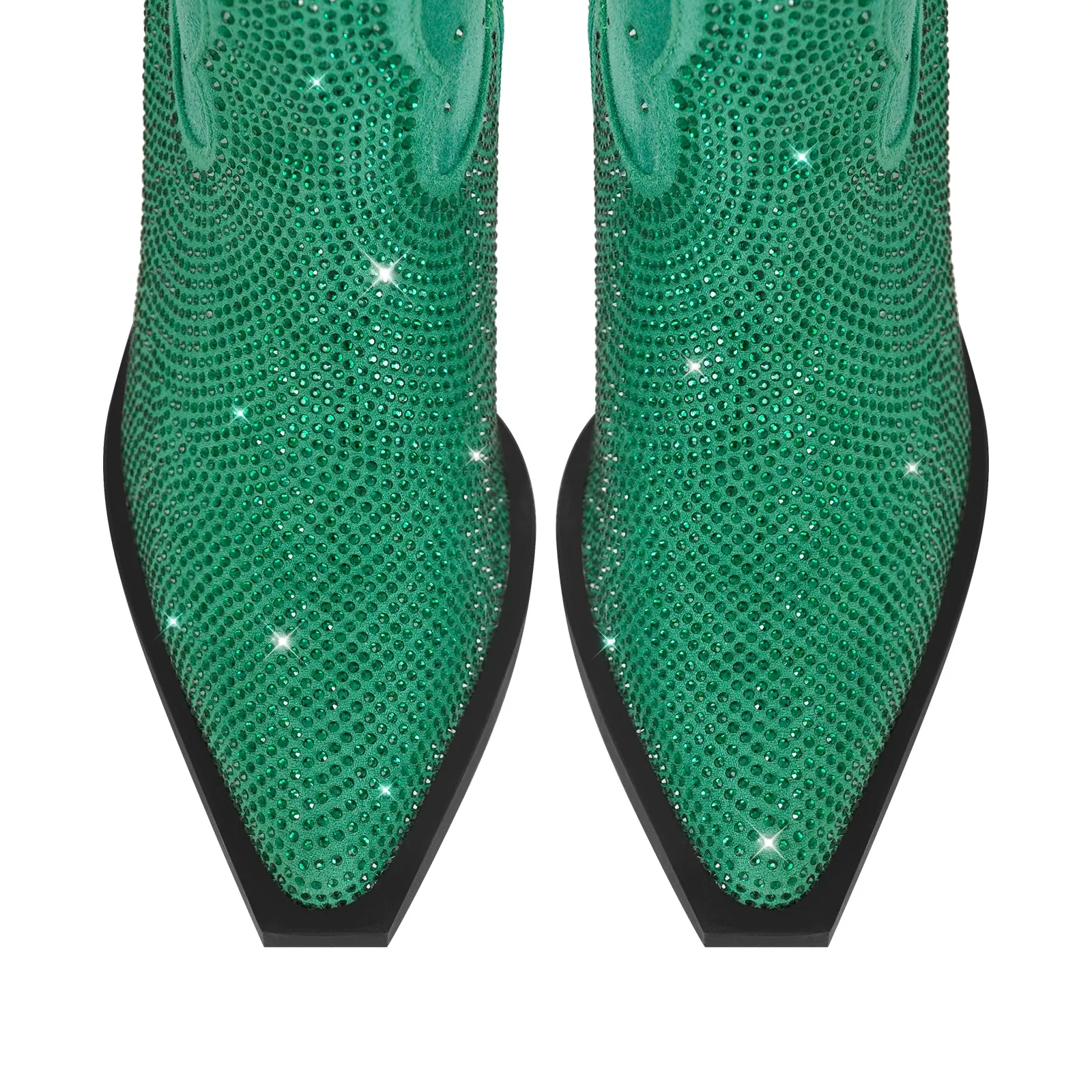 Rhinestone Zipper Black Cowboy Boots